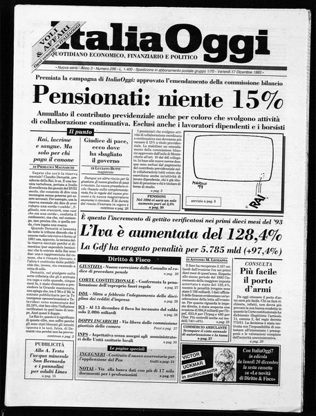 Italia oggi : quotidiano di economia finanza e politica